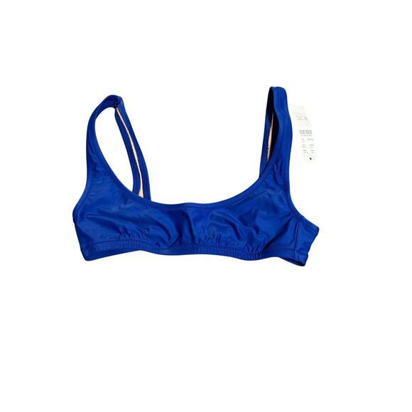 NWT J.Crew Heritage Scoop Neck Bikini Top Venetian Blue Size Extra Small XS - Picture 1 of 5